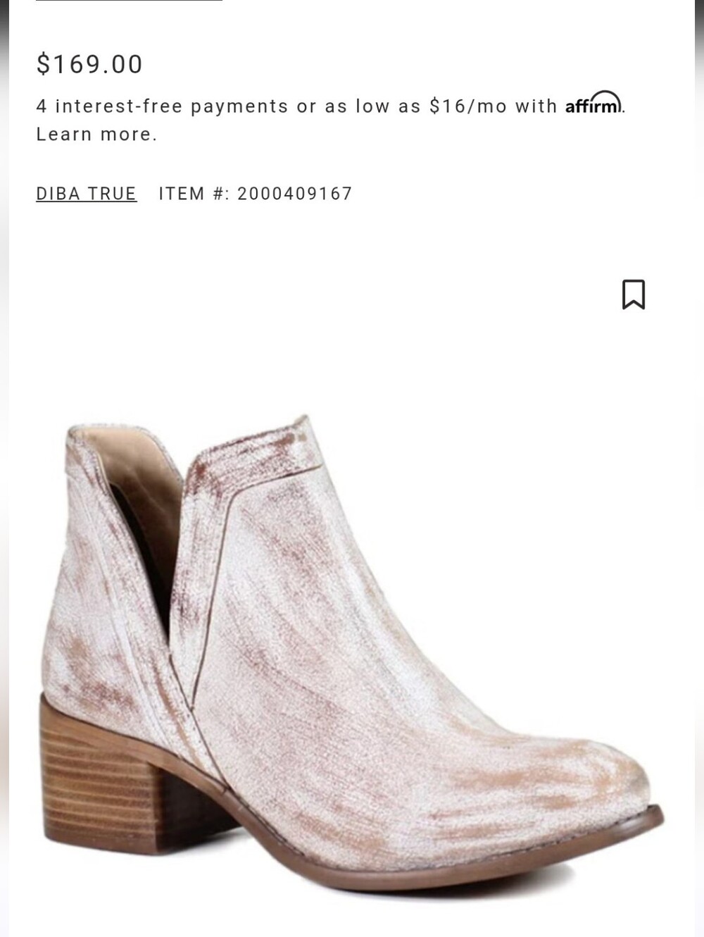 DIBA BOOT BARN TRUE Women's Metallic Blush Ankle Boot Work Coastal Cowboy New